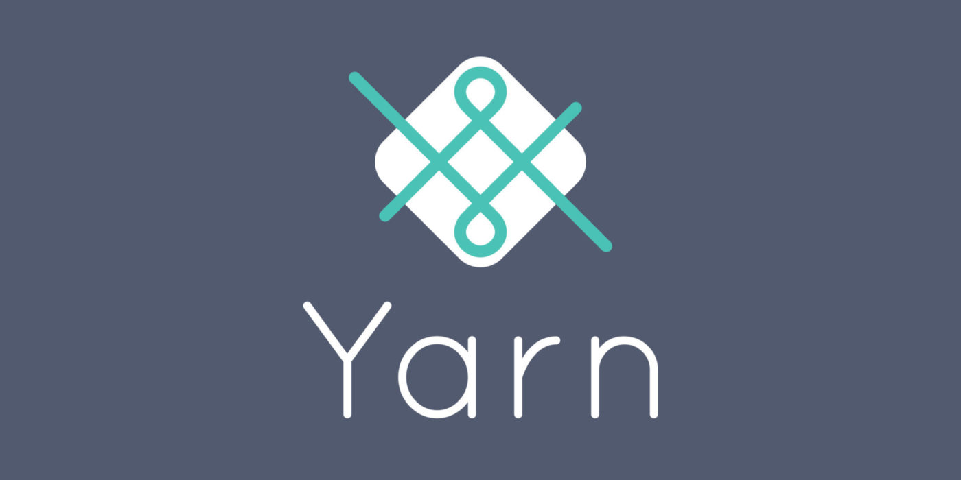 Logo of the Yarn project, showing the word "Yarn" under intertwined strands