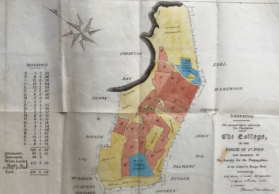 A map of Codrington College